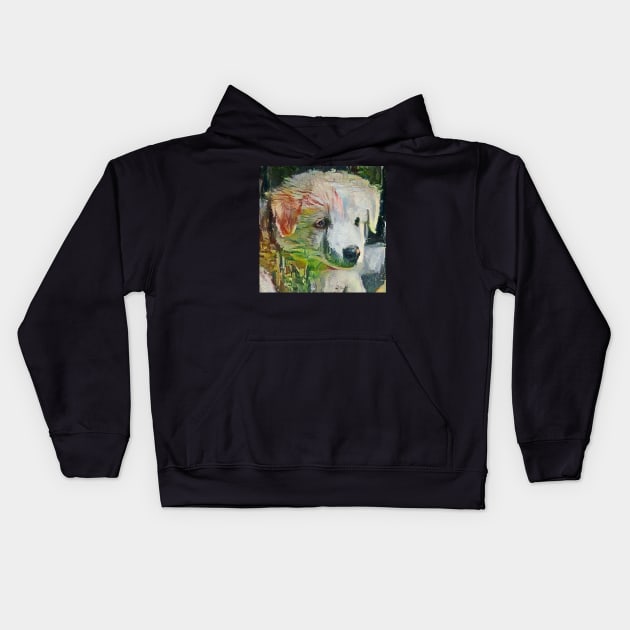 Cute puppy painting (pet, dog, pretty and hiking) Kids Hoodie by Thepurplepig